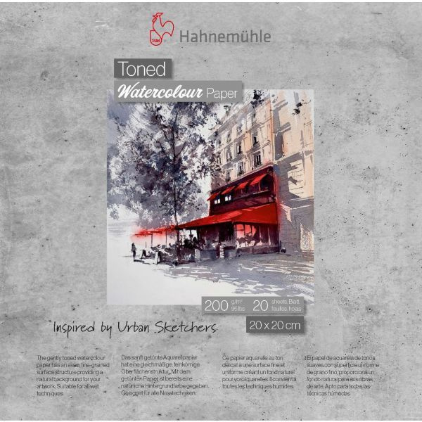 Альбом-склейка для акварели Hahnemuhle Toned, 200 г/м2, А4, 20 л, целлюлоза 100%, мелкое зерно, бежевый #1