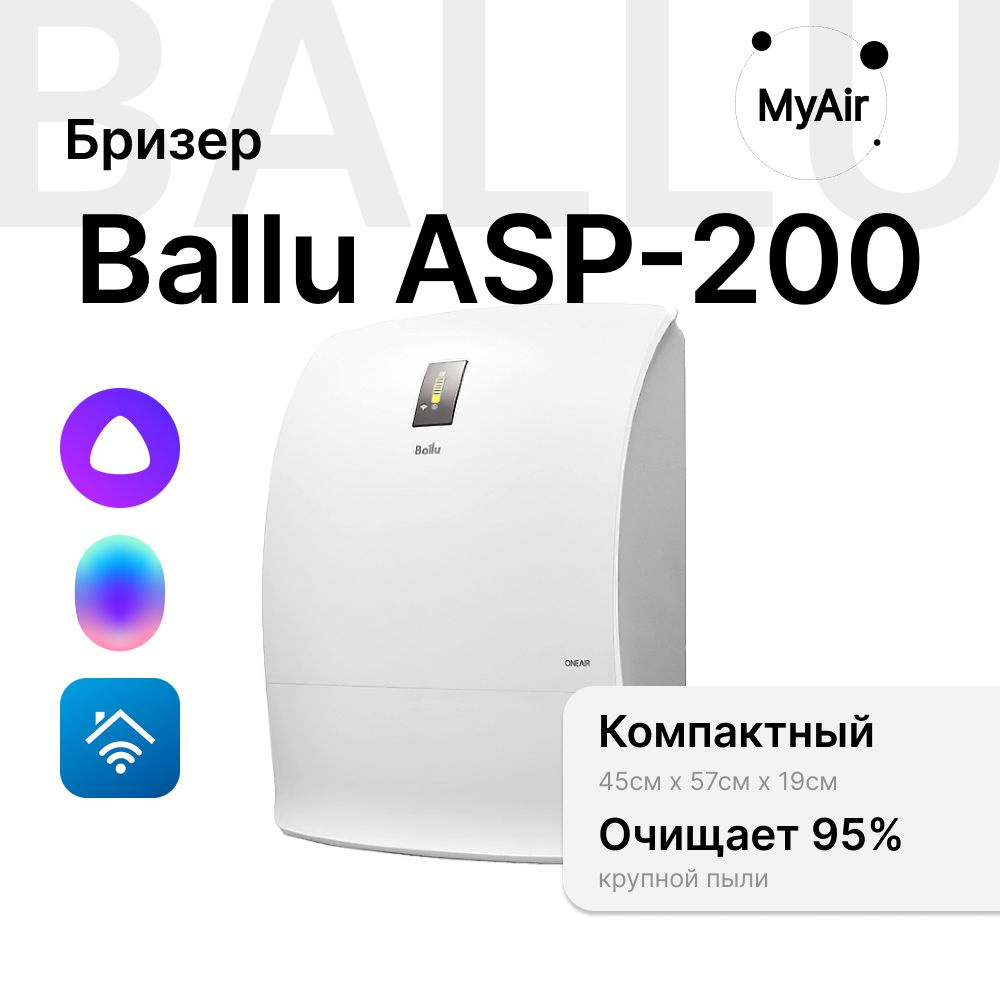 Очиститель воздуха приточный Ballu ONEAIR ASP-200 с нагревом #1