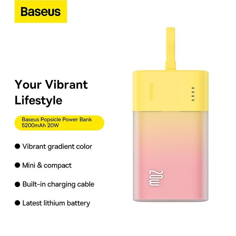 Внешний аккумулятор Baseus Popsicle Fast Charging Power Bank Type-C Edition 5200mAh 20W - Custard Yellow #1