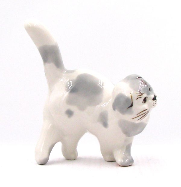 Британская вислоухая фарфоровая фигурка кошки (серый окрас)  #1