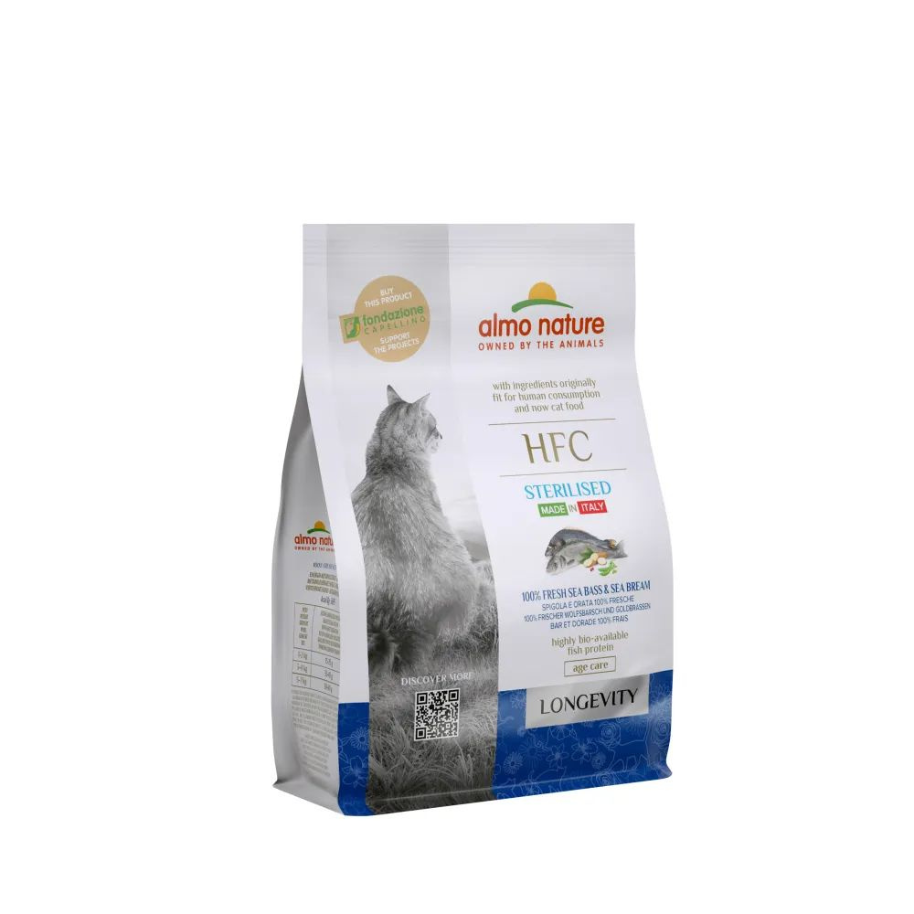 Almo Nature сухой корм для взрослых и пожилых стерилизованных кошек со свежей Морской рыбой: Окунь и #1