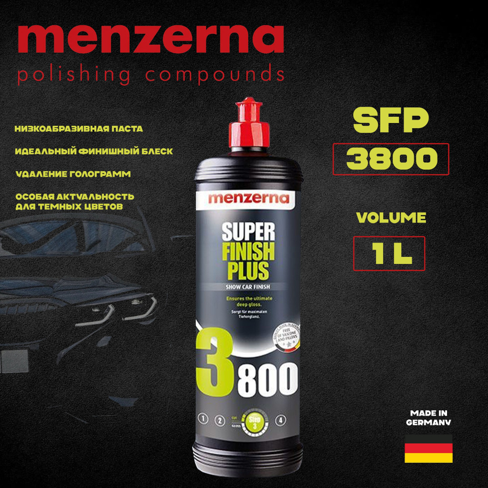 Полироль Menzerna Super Finish Plus 3800 1литр/ полировальная паста Menzerna Super Finish Plus 3800 финишная #1