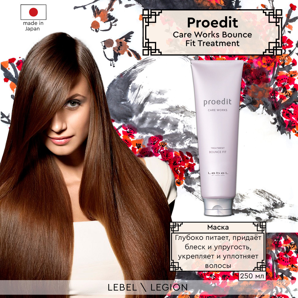 Lebel Proedit Care Works Treatment Bounce Fit Маска для мягких/поврежденных волос 250 мл  #1