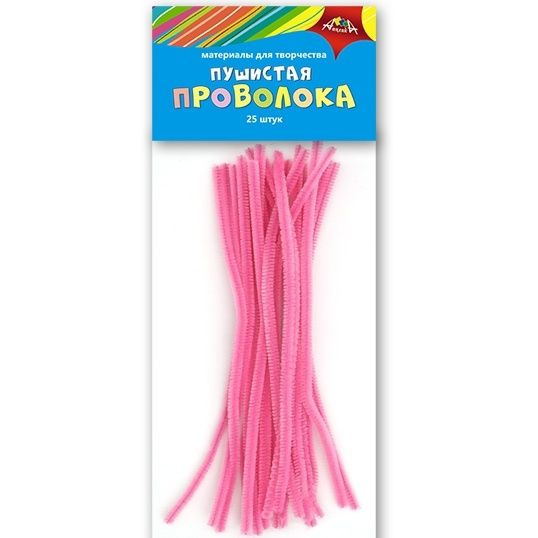 Проволока КТС Пушистая, розовая, 6 мм, 25 шт (С3298-06) #1