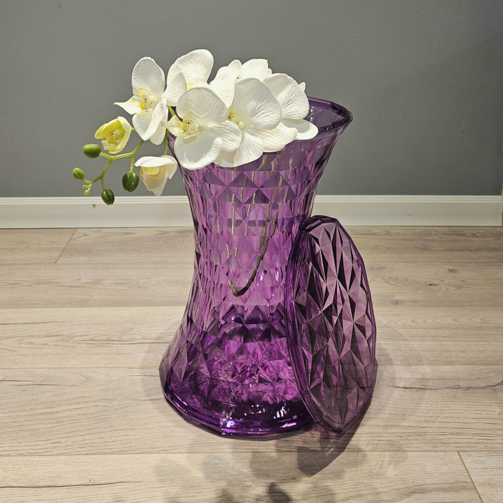 Стол Stone пластиковый дизайнерский сиреневый фиолетовый прозрачный  #1