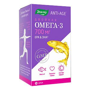 Эвалар Капсулы "Двойная омега 3 700 мг. ЭПК и ДГК" ("Double Strength Omega 3:700 mg EPA & DHA Softgels) #1