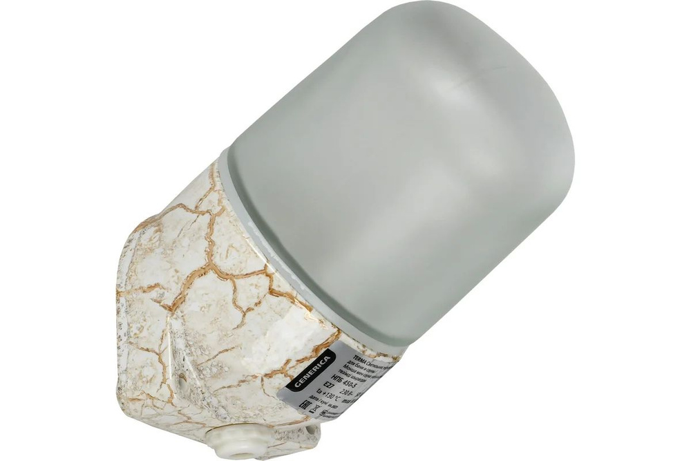 Светильник IEK GENERICA TERMA термостойкий для бани и сауны наклонный НПБ 450-5 IP54 60Вт мрамор  #1