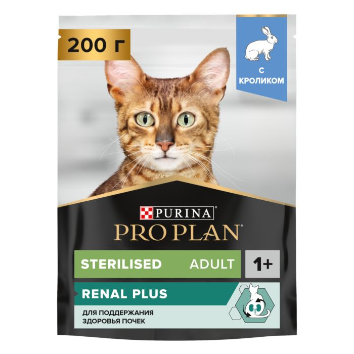 Purina Pro Plan Optirenal Sterilised сухой корм для стерилизованных кошек с кроликом  #1