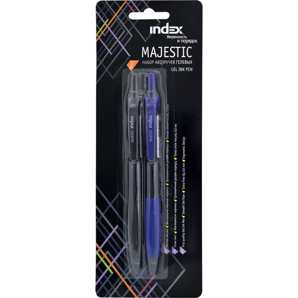 Автоматические гелевые ручки Majestic Retractable Gel Ink Pens set, набор из 2 шт + 1 набор бесплатно #1