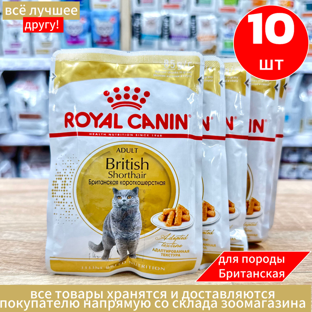 Корм влажный для кошек Royal Canin British Shorthair Adult Корм для взрослых британских кошек, соус 85г*10шт #1