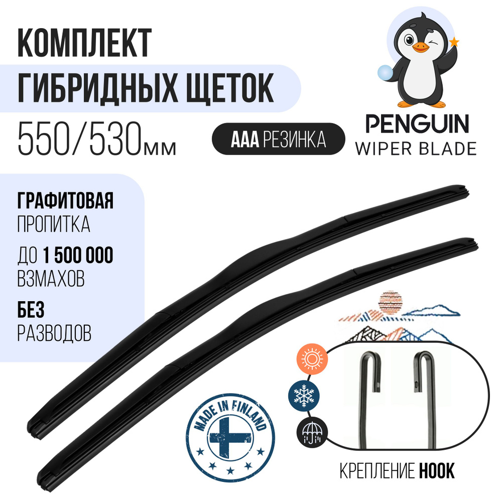 550 525 мм Комплект гибридных щеток стеклоочистителя PENGUIN WIPER BLADE на GAZ Gazel Next 01.13- Газель #1