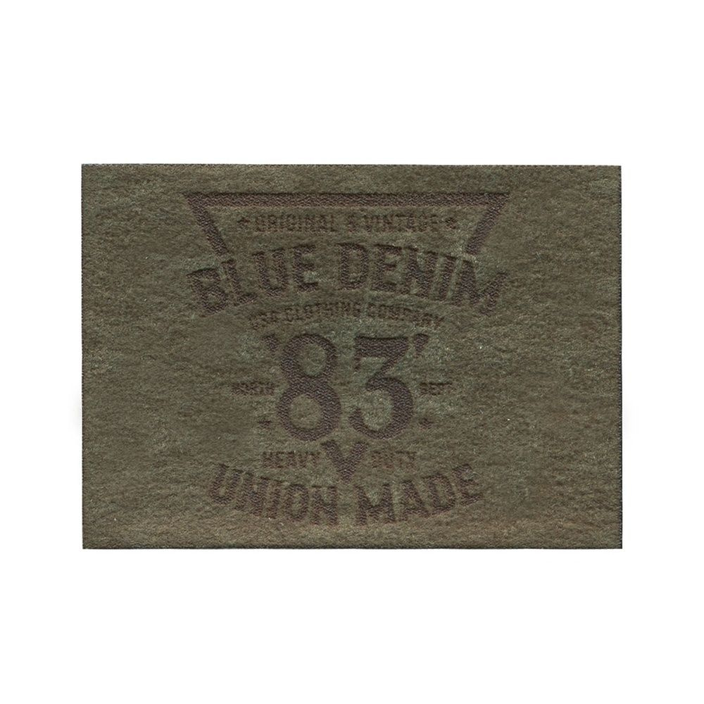 Термоаппликация PRYM ярлык 48х70 мм BLUE DENIM 83, искусственная кожа, замша, оливковый 1 шт (922004) #1