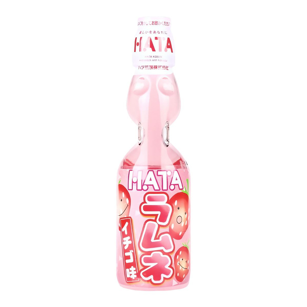 HATA KOSEN Напиток Ramune Strawberry РАМУНЕ газированный безалкогольный со вкусом Клубники, 200 мл., #1