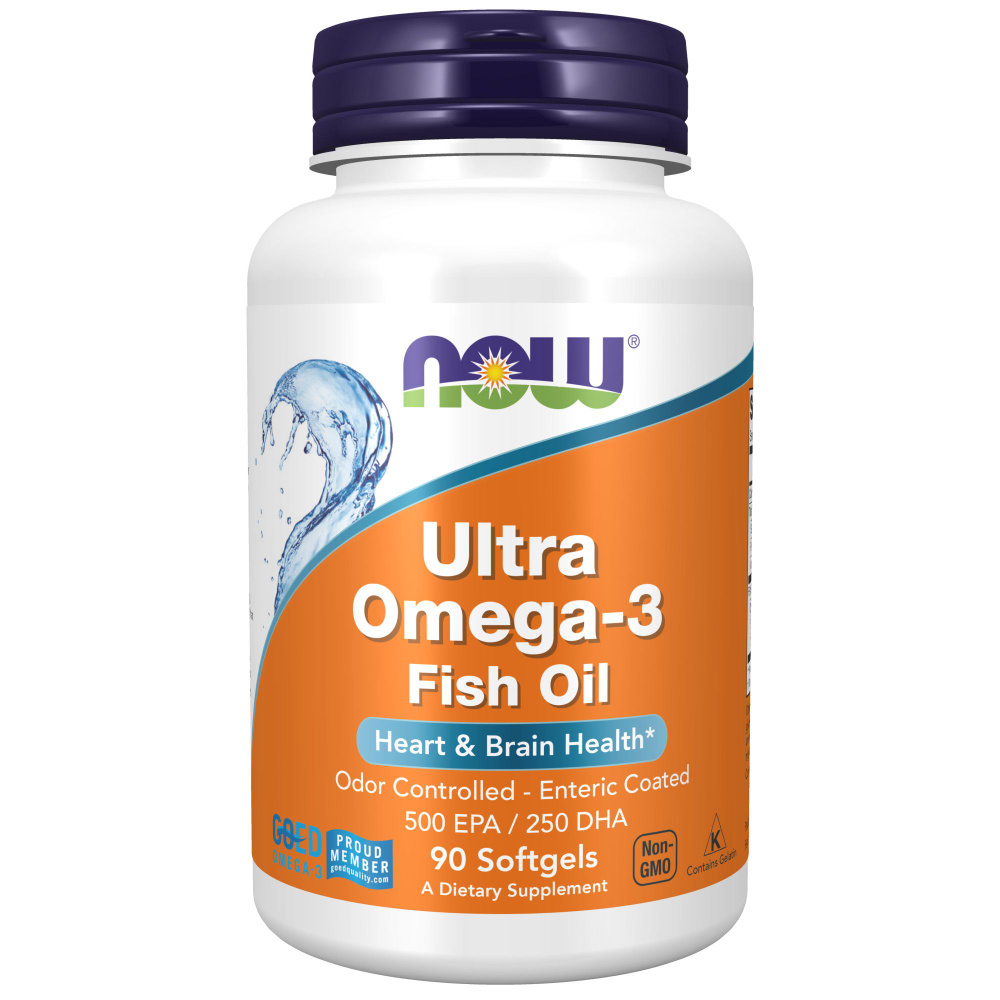 NOW Ultra Omega-3 Рыбий жир, Ультра Омега 3, 90 капсул #1