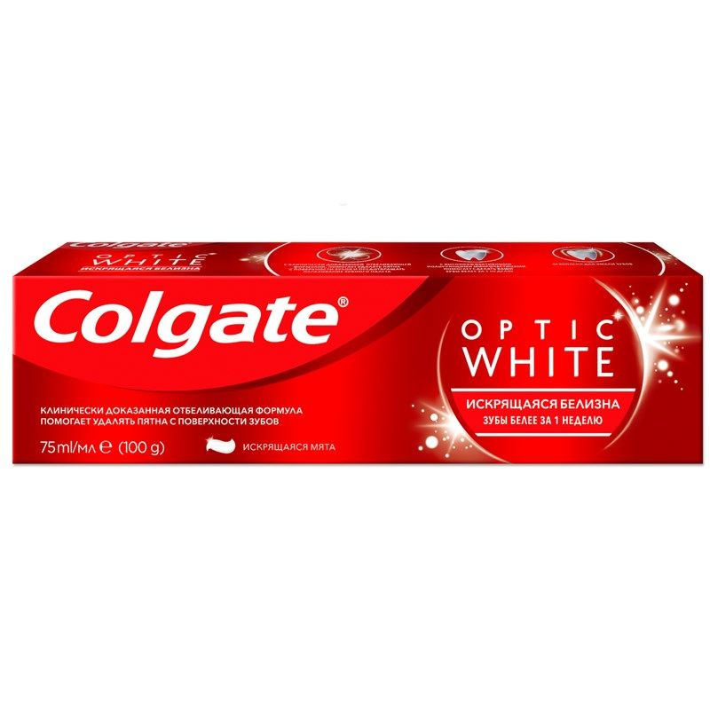 Зубная паста Colgate Optic White Искрящаяся мята отбеливающая, 75мл  #1