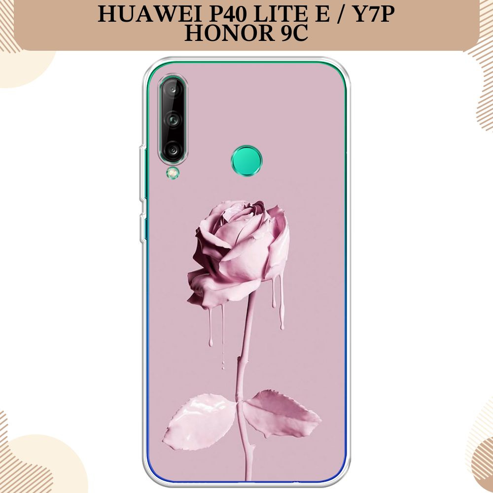 Силиконовый чехол на Honor 9C/Huawei P40 Lite E/Y7p / Хонор 9C/Хуавей P40 Lite E, Роза в краске  #1