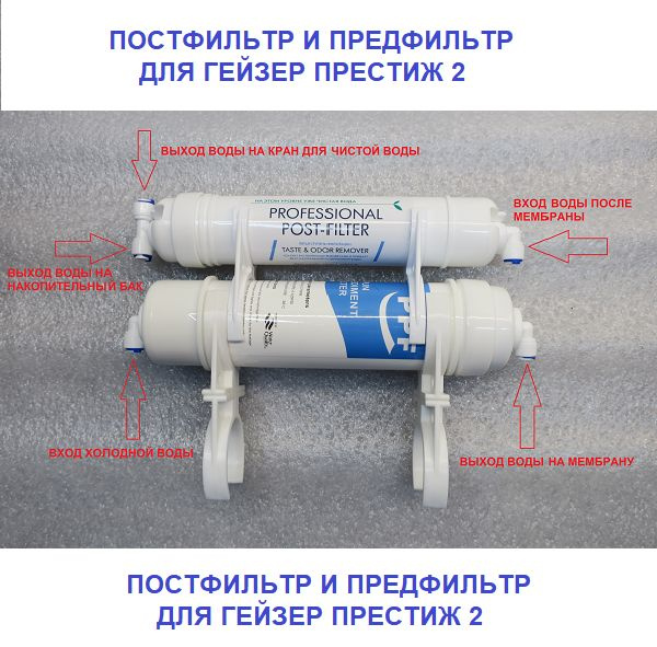 Предфильтр и Постфильтр 2 ступени // для осмоса Гейзер Престиж 2  #1