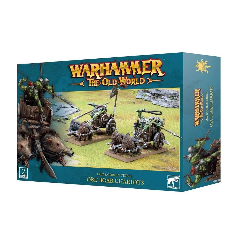 Набор миниатюр для моделирования Warhammer the Old World - Orc & Goblin Tribes: Orc Boar Chariots  #1