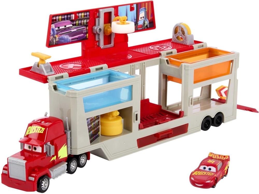 Машинки Mattel Disney Pixar Cars - Машинки из мультфильма Тачки - Мобильная покрасочная мастерская. Набор #1