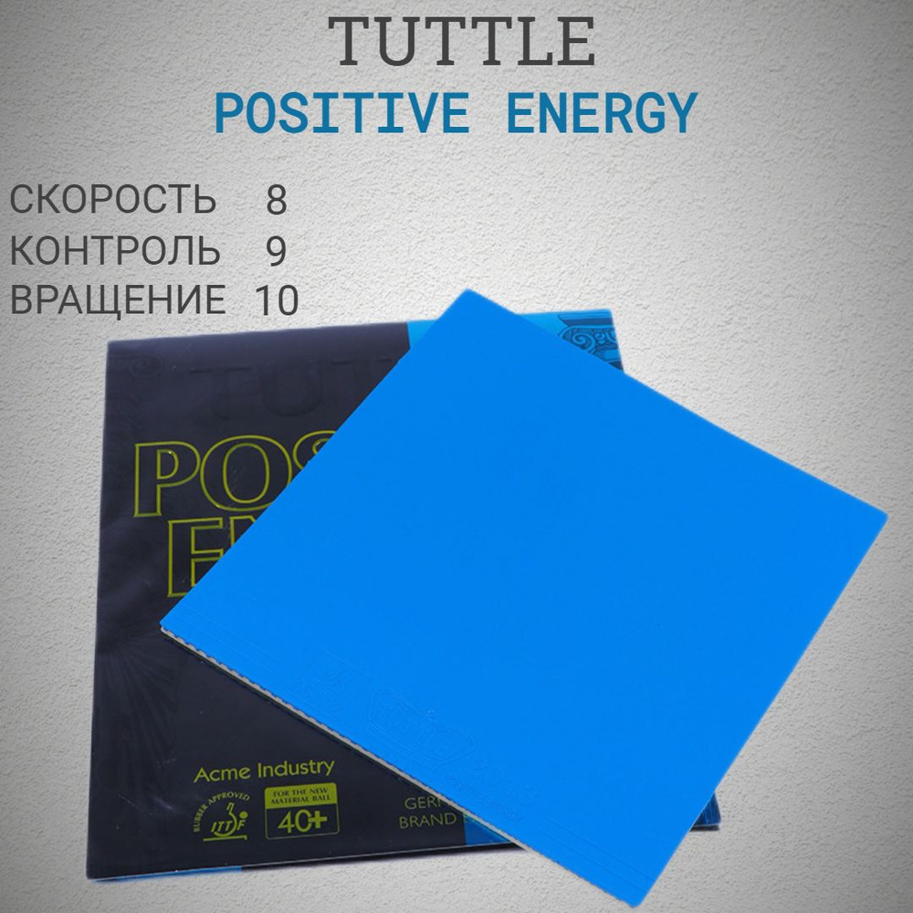 Накладка на ракетку для настольного тенниса Tuttle Positive Energy голубая  #1