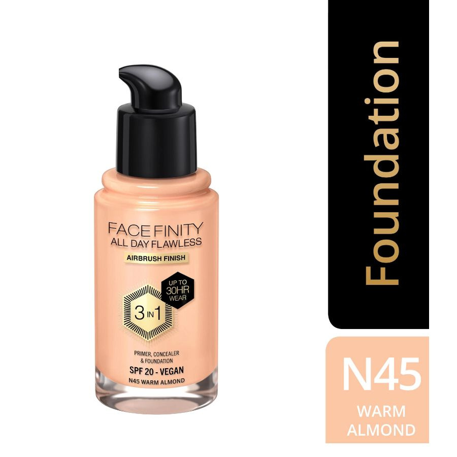 Max Factor тональный крем Facefinity all day flawless 3 in 1 vegan foundation N45 warm almond  #1