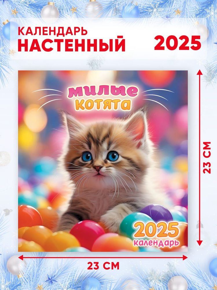 Настенный перекидной календарь на 2025 г, 46*23 см Котята #1