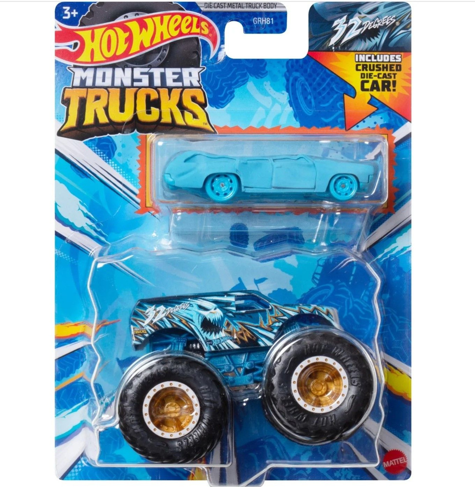 Монстр трак Хот вилс, машинки для мальчиков Mattel, машина Hot Wheels Monster Truck 2 шт 32 Degrees GRH81_HWN35 #1