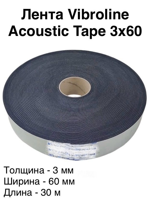 Звукоизоляционная лента Acoustic Tape ППЭ 3х60 (30 м) серая #1