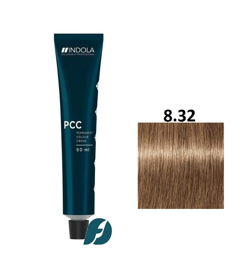 Indola Professional Permanent Caring Color 8.32 Стойкая крем-краска для волос светлый блондин золотистый #1