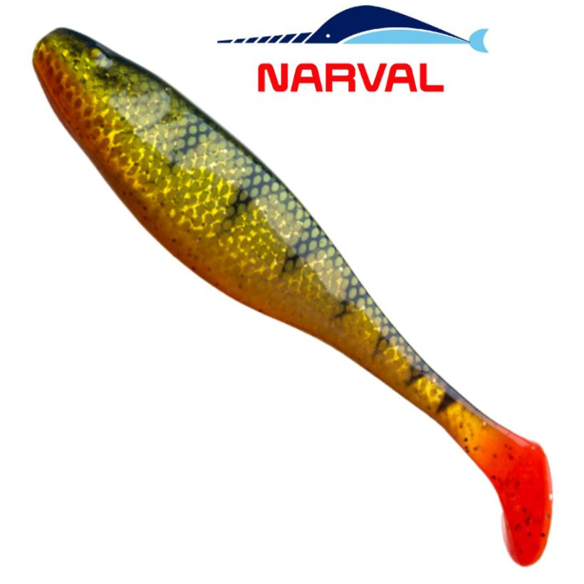 Приманка силиконовая Narval Commander Shad 14cm цв. #019 Yellow Perch / Виброхвост для джига на судака, #1