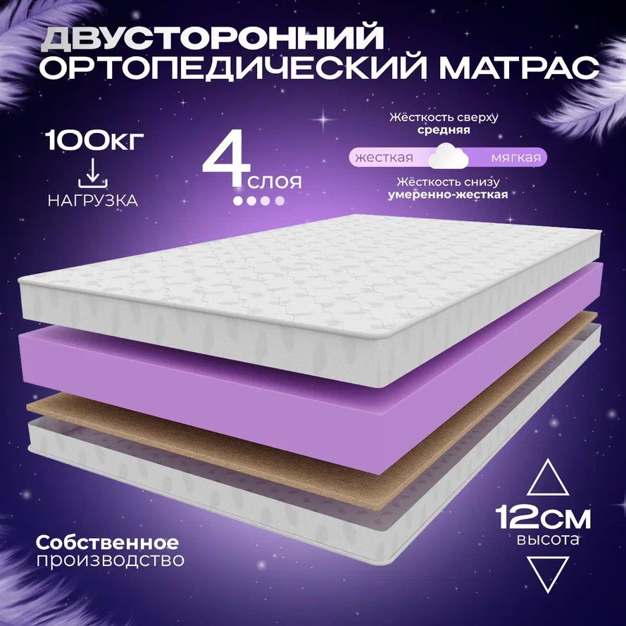 VITAFLEX Матрас Ортопедический двуспальный беспружинный матрас 185x195 см VITAFLEX Medicine 11V Sk, ППУ, #1