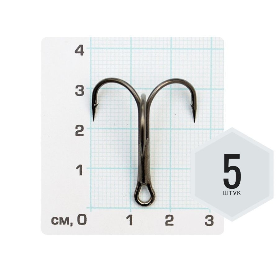 Крючок тройной рыболовный 11030 (Cкорпион), ОЛТА, №1/0, 5шт #1