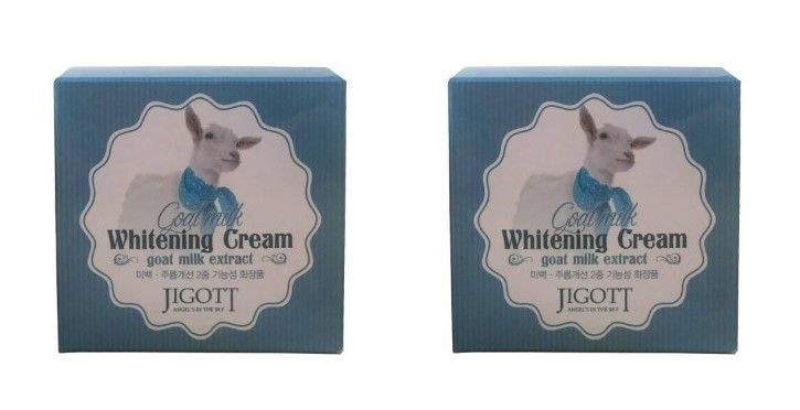 Jigott Крем для лица Goat Milk Whitening Cream, с экстрактом козьего молока, 70 мл, 2 шт  #1