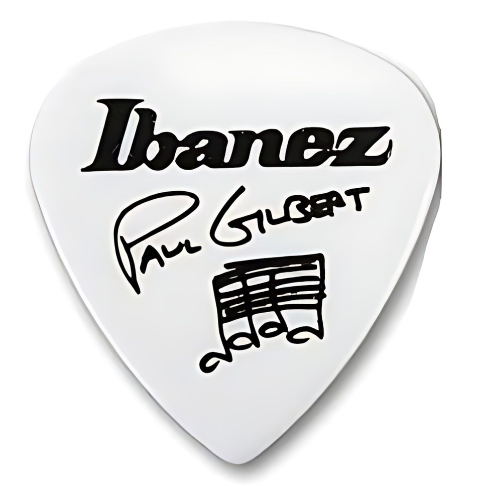 Медиаторы ibanez 1000pgwh paul gilbert pick 1.0 mm, белый, 1 шт #1