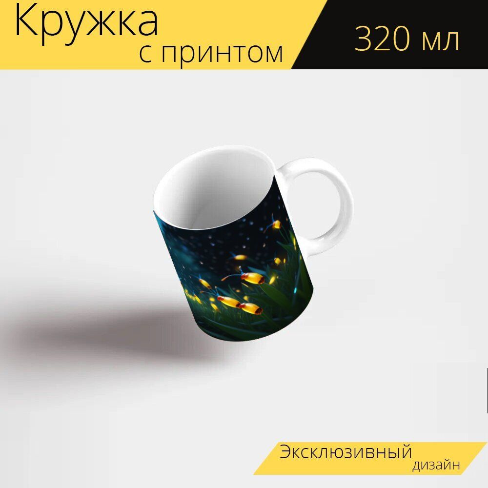 LotsPrints Кружка ""Тюльпаны, окруженные светлячками" 1732", 330 мл, 1 шт  #1