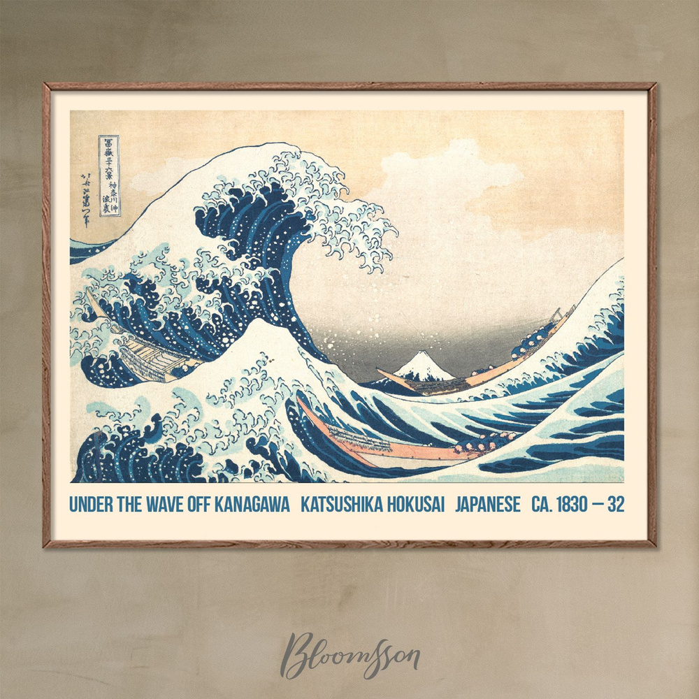 Bloomsson Постер "Японская гравюра Under the wave off Kanagawa / Большая волна в Канагаве, Кацусика Хокусай", #1