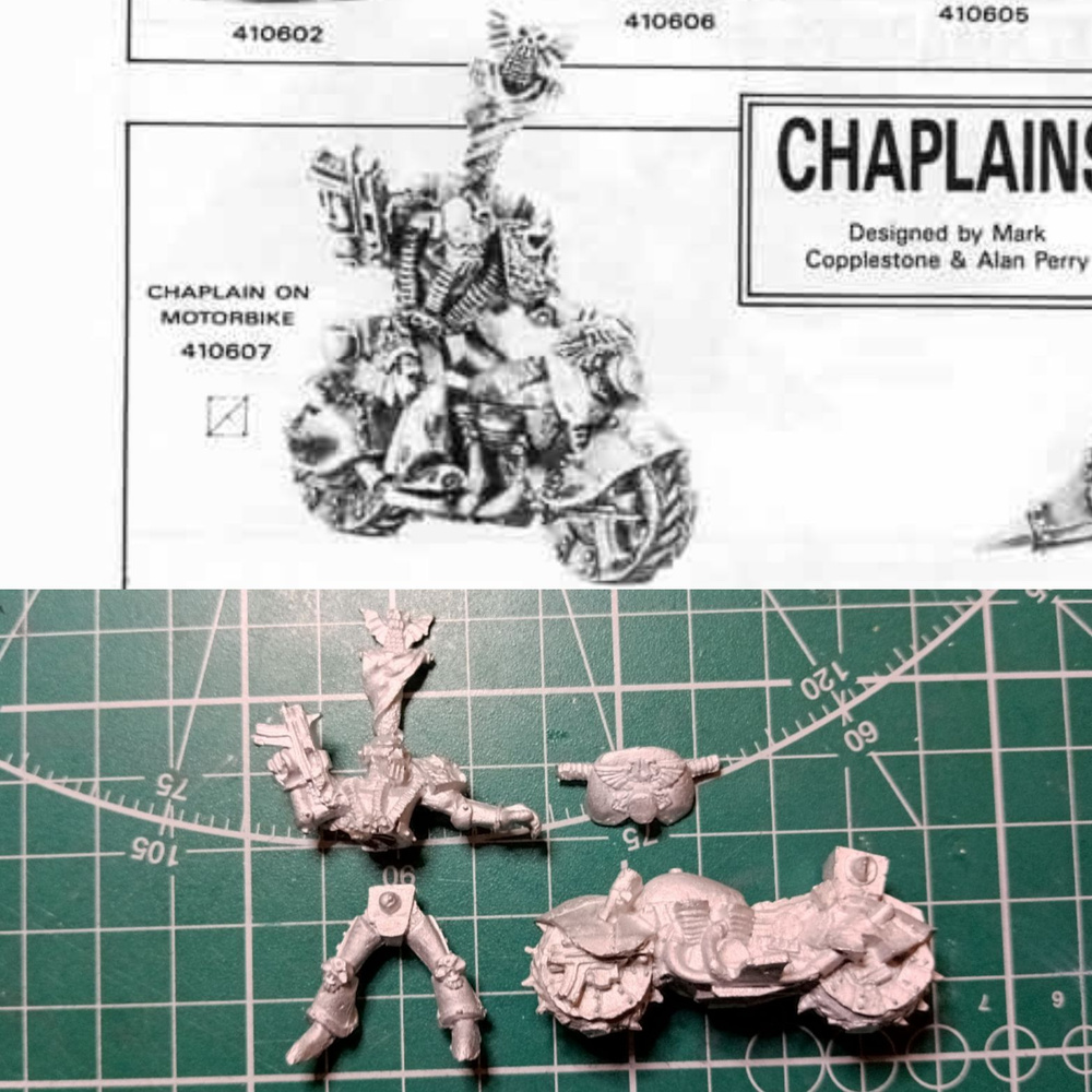 Chaplain on Bike 1988 Rogue Trader Space Marine Warhammer миниатюра металл #1