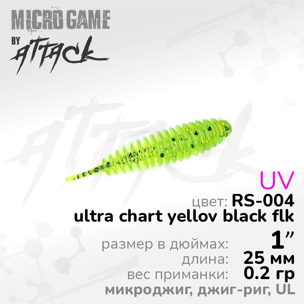 TNT JR UL 1'' (25 мм), ц: RS-004, UV, 14 шт - мягкие силиконовые приманки для микроджига джиг-риг съедобные #1