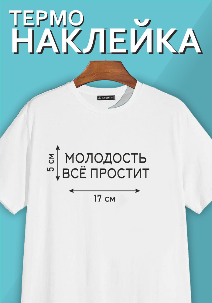 Термонаклейка надпись на одежду "Молодость все простит"  #1