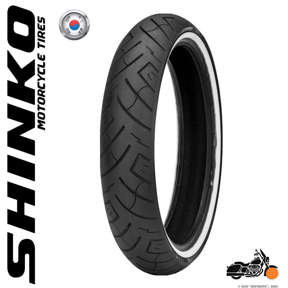 SHINKO SR777 White Wall Мотошины  100/90 R19 61 H Front #1