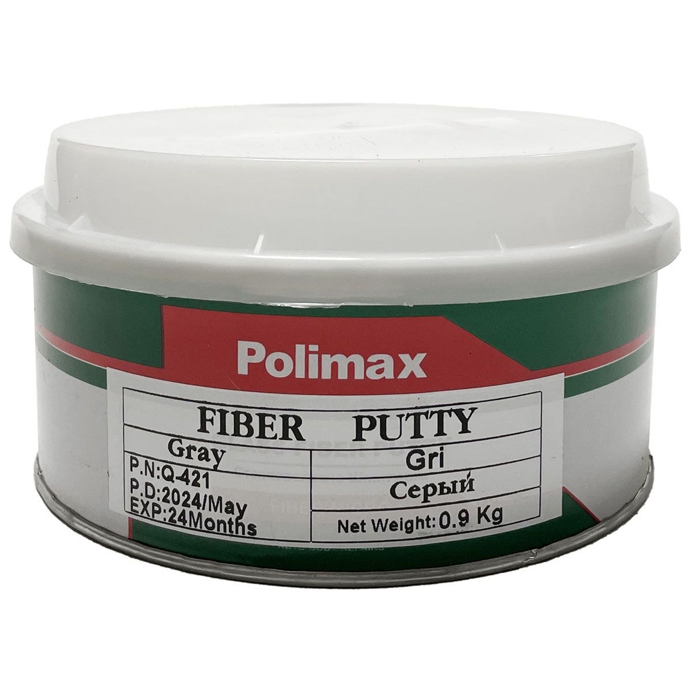 шпатлевка со стекловолокном FIBER серая POLIMAX (0,9кг) #1