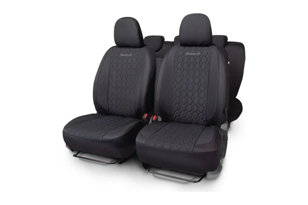 Чехлы на сиденье VERONA VER-1505 BLACK/BLUE лён мелкого плетения, 3D крой, AIRBAG (15шт) AUTOPROFI  #1