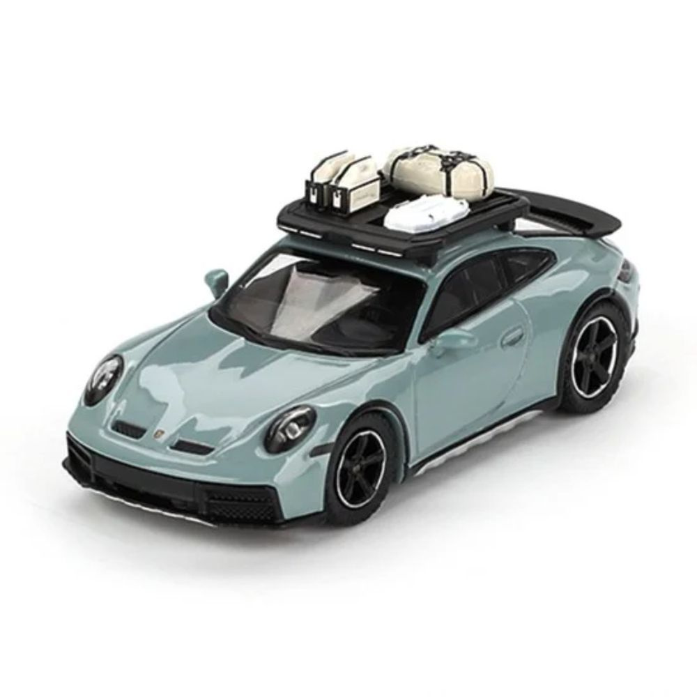 Машинка MINI GT 1/64 Porsche 911 Dakar Shade Green Metallic RHD Diecast Scale Model Car #1