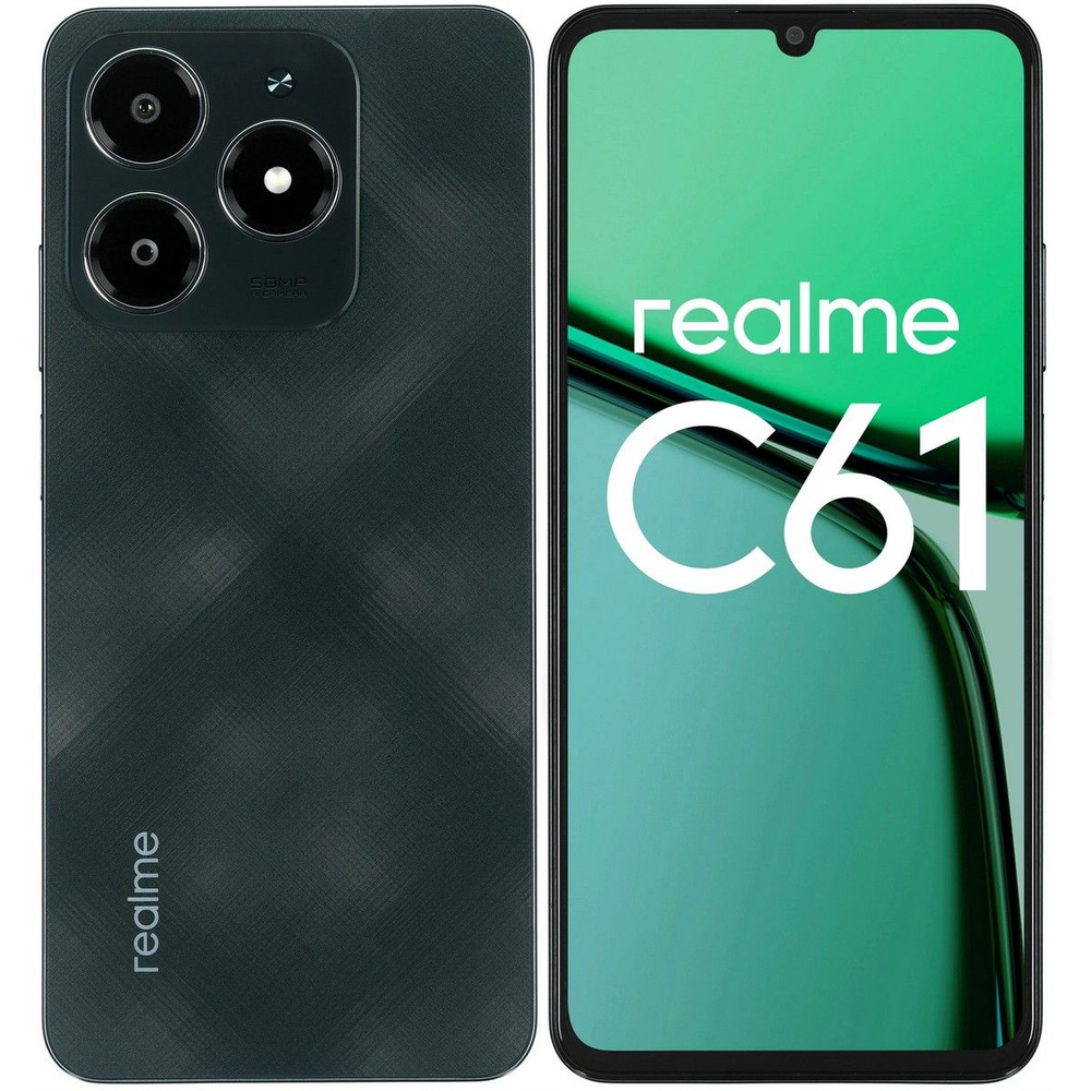 realme Смартфон C61 Ростест (EAC) 6/128 ГБ, темно-зеленый #1