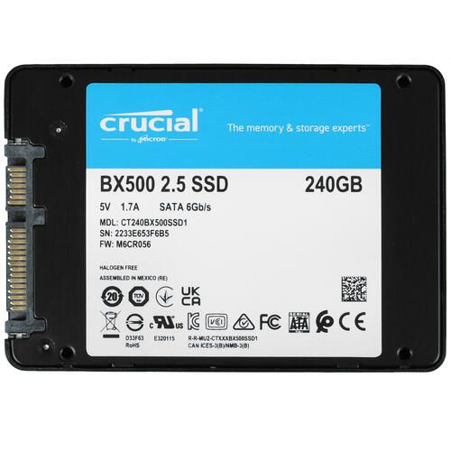 Crucial 240 ГБ Внутренний SSD-диск 240 ГБ, 540 Мбайт/сек, 80 ТБ ([CT240BX500SSD1])  #1