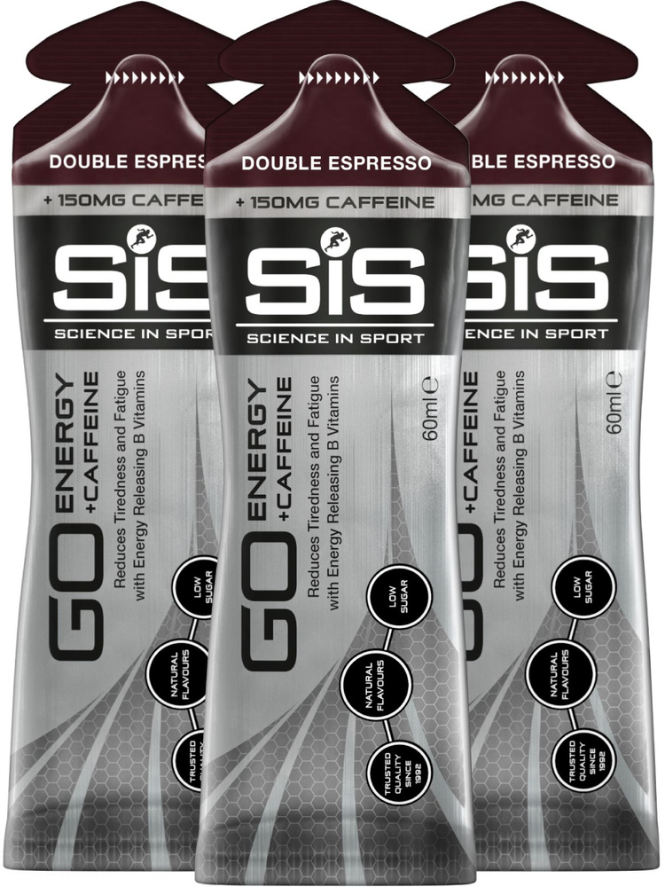 Гель питьевой SCIENCE IN SPORT (SiS) GO Energy 150 mg Caffeine 3 x 60 мл, Двойной эспрессо  #1