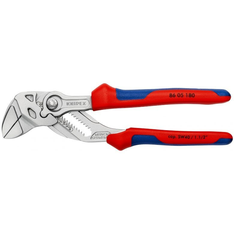 Knipex(Книпекс) Клещи переставные-гаечный ключ, зев 40 мм, длина 180 мм, хром, 2-комп ручки KN-8605180 #1