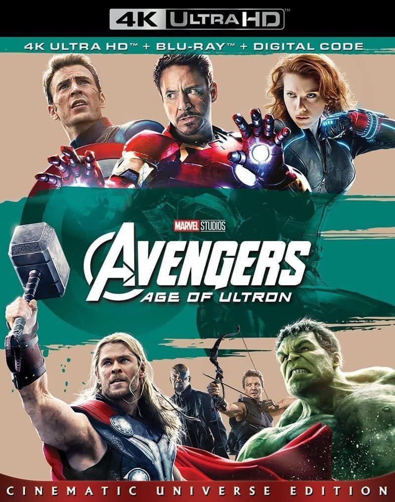 4K Ultra HD Blu-ray. Marvel. Мстители: Эра Альтрона. Фильм 2015 года. Фантастика, боевик, триллер, приключения. #1