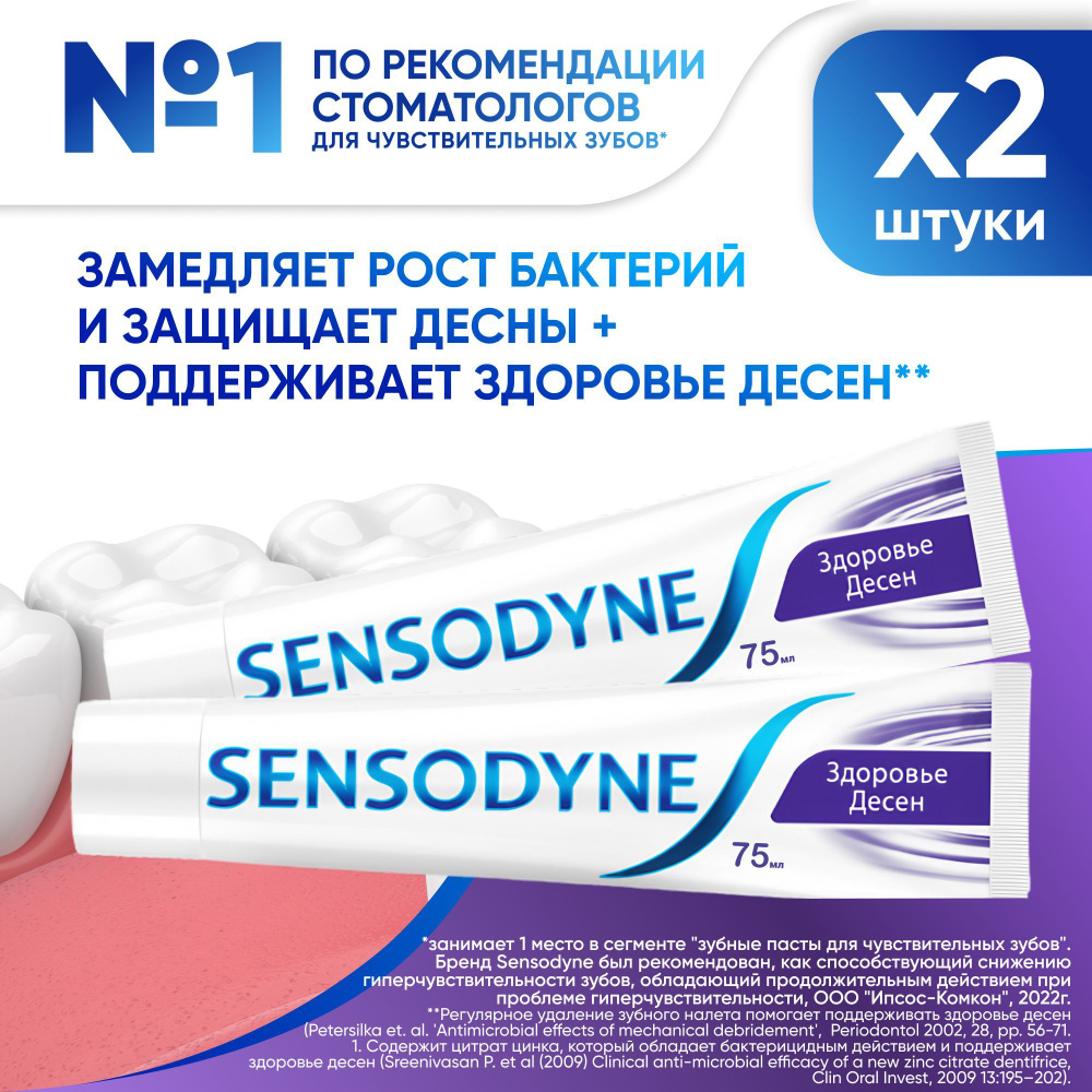 Зубная паста Sensodyne Здоровье Десен для чувствительных зубов с фтором для поддержания здоровья десен, #1