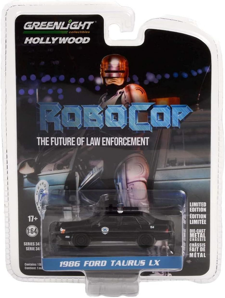 Коллекционная Premium машинка Greenlight 1986 Ford Taurus LX Matt Black Detroit Police RoboCop (1987) #1